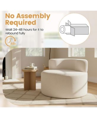 Moon-Shaped Floor Sofa Chair with Soft Teddy Fleece