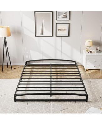 Full Metal Platform Bed Frame with Headboard 6in Low Profile Noise Free