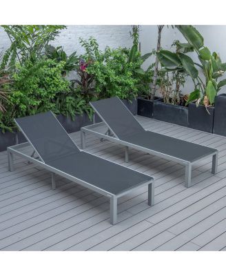 Marlin Patio Chaise Lounge Chair With Aluminum Frame, Set of 2