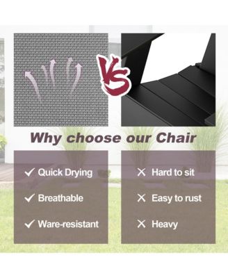 Set of 4 Folding Sling Chairs Portable chair w/ Dining Armrest Backrest Patio