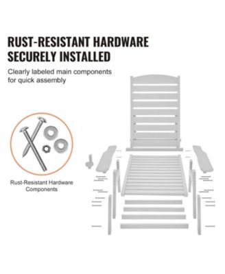 Adjustable HDPE Patio Chaise Lounge Chair with 400 lbs Capacity