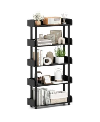 Five Tier Open Bookcase Industrial Storage Display Shelf