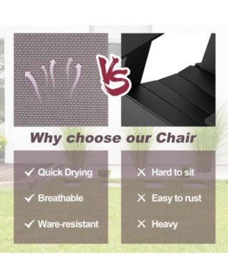 Set of 4 Portable Folding Sling Chairs Dining Armrest Backrest Outdoor Patio