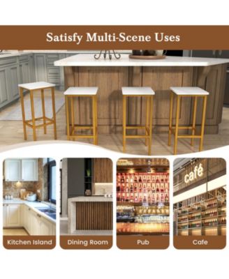 Counter Height Bar Stools Set of 4 with Wood Frame