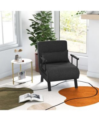 6-Position Convertible Sleeper Armchair Lounge Couch with Pillow