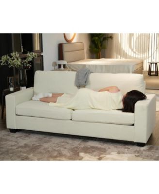 83 Inch Comfy Corduroy Couch Modern Upholstered Sofa Wide Armrests Cloud Couch Deep Seat Sturdy Living Room