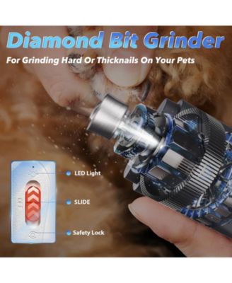 2-in-1 Pet Nail Clippers Grinder with LED Lights USB Rechargeable Quiet Safe for Dogs Cats Large Medium Small
