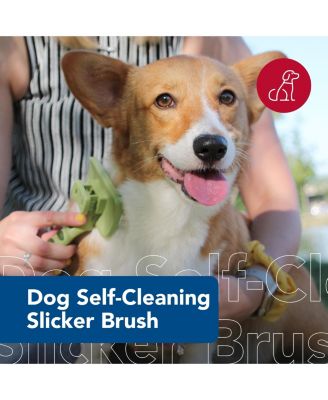 Self-Cleaning Slicker Dog Brush Deshedding Gentle for Short Long Hair
