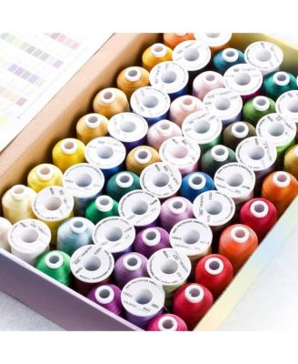Polyester Embroidery Thread Kit 63 Colors for Brother Babylock Janome Singer Pfaff Husqvarna Bernina Sewing Machines