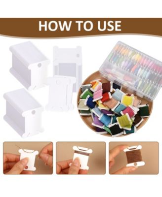 200pcs Embroidery Floss Bobbins Plastic Organizer Sewing Machine Bobbin Thread Holder Storage Needlework Supplies