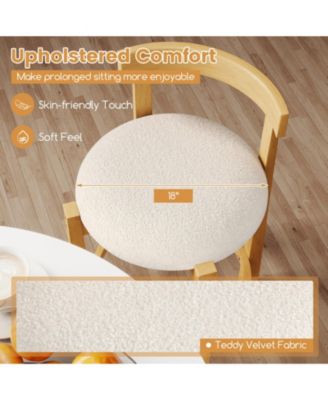 24 in Velvet Upholstered Counter Height Bar Stools Set of 4