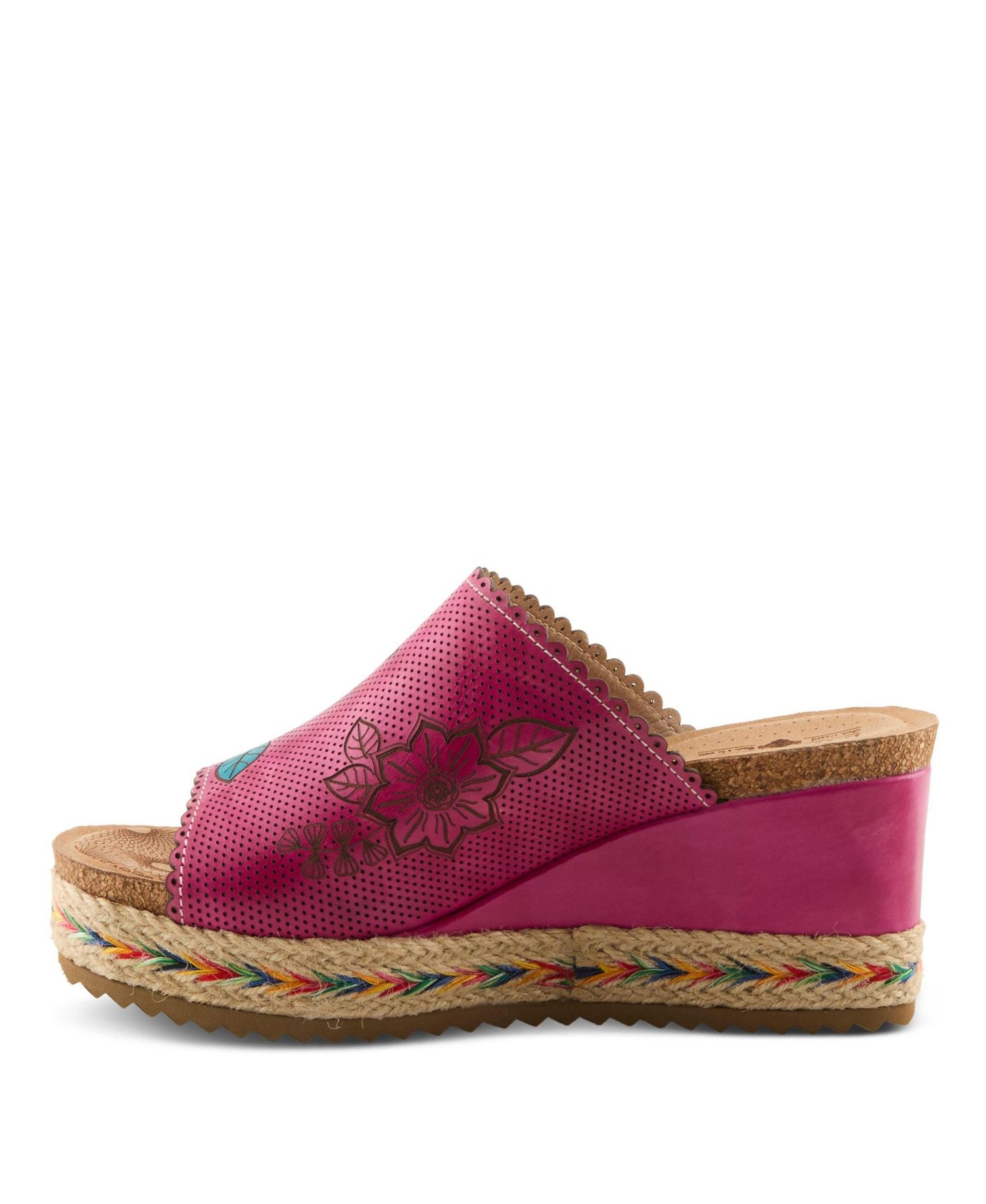 L`Artiste Women’s Delraybeach Wedge Sandal with Hand-painted Comfort Design