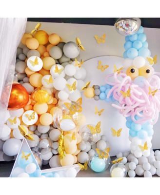 48 Pcs 3D Butterfly Wall Decor Removable Stickers 4 Styles 3 Sizes Birthday Party Decorations