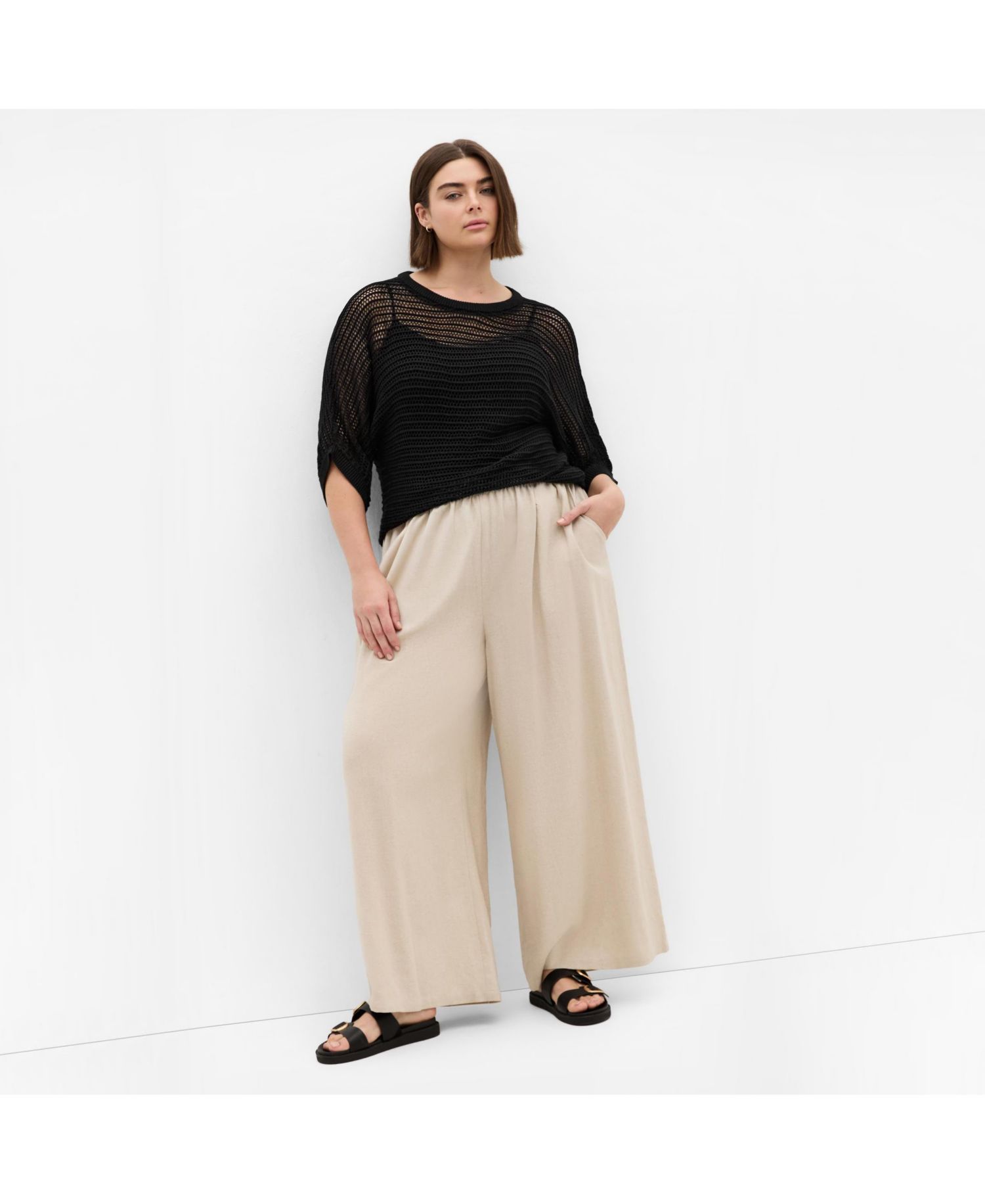Plus Size Crochet Knit Resort Top