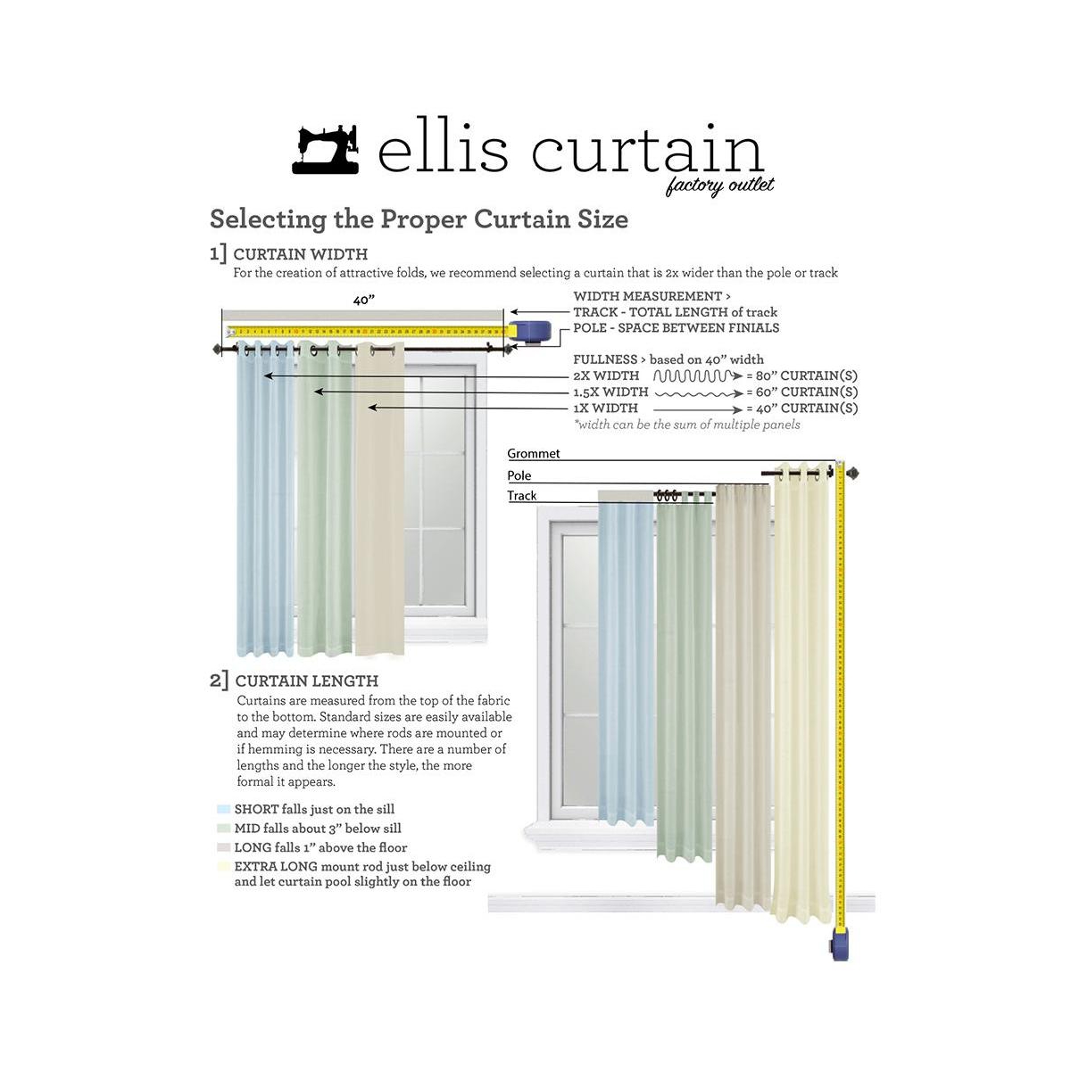Ellis Curtain Cotton Voile Rod Packet Tailored Curtain Panel Pair for Windows