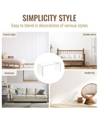 39.25" Long Acrylic Waterfall Table for Living Room,