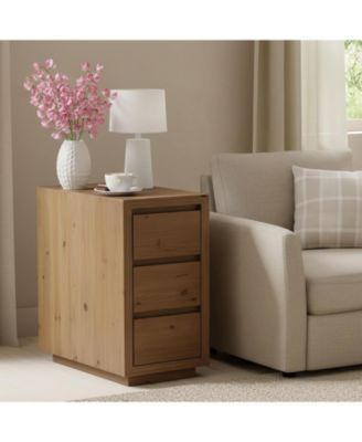 Solid Wood Nightstand with 3-Drawers,  Side Table, Assembly Wooden Bedside Table