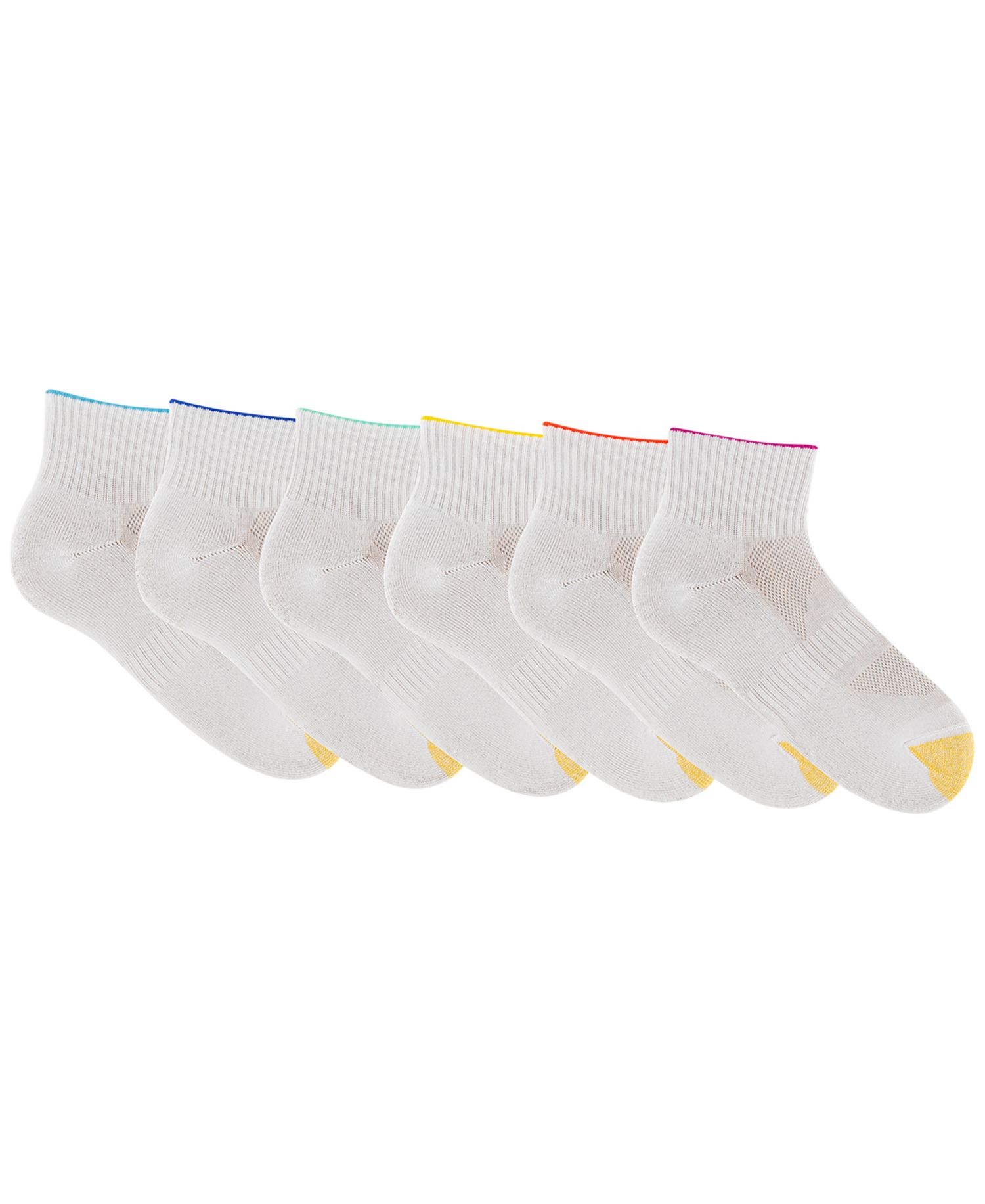 Women's Sport Half Cushion Quarter Socks, 6-Pack