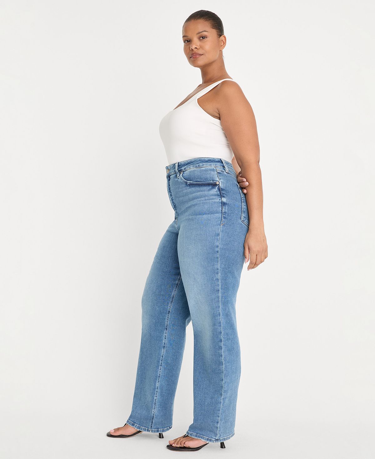 Good American Women's Straight High-Rise-Jeans view 7 — MAYCSS fashion products