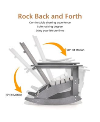 Set of 2 Adirondack Rocking Chair All Weather HDPE Rocker Patio