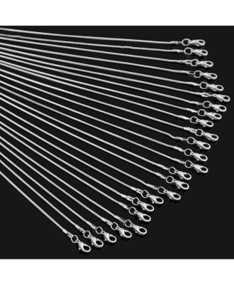 24pcs Snake Chain Necklace Lobster Clasp DIY Jewelry Making 18 Inch