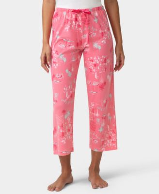 Women's Printed Capri Mid-Rise Pants