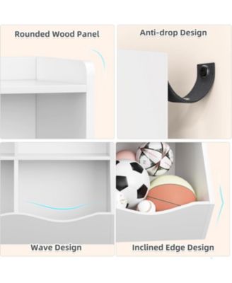 Set of 2 Toy Storage Cabinets, 3-Tier Kids Bookshelf with Multi Shelf Cubby for Bedroom, Playroom, Kindergarten