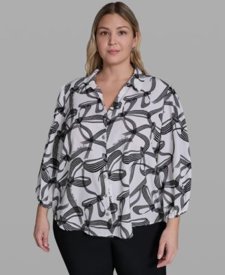 Plus Size Button-Front Blouse