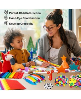 Kids St Patricks Day Craft Kit Glitter Glue Pipe Cleaners Pom Poms DIY School Toys Birthday Gifts Jar Set