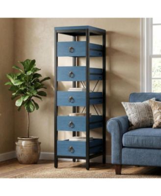 5-Tier Kitchen Fruit Vegetable Storage Rack, Narrow Snack Stand with Pull-Out Baskets, Utility Organizer