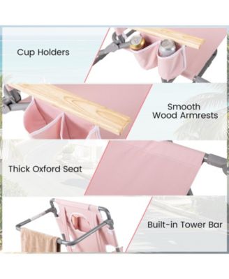 Portable Beach Chair with Umbrella and Canopy