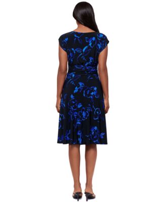 Women's Floral Print Boat Neck Dress