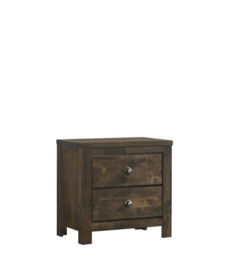 Furniture Ridge Solid Wood Bedroom Nightstand in Rustic