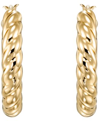 Twist Hoop Earrings in 10k Yellow Gold