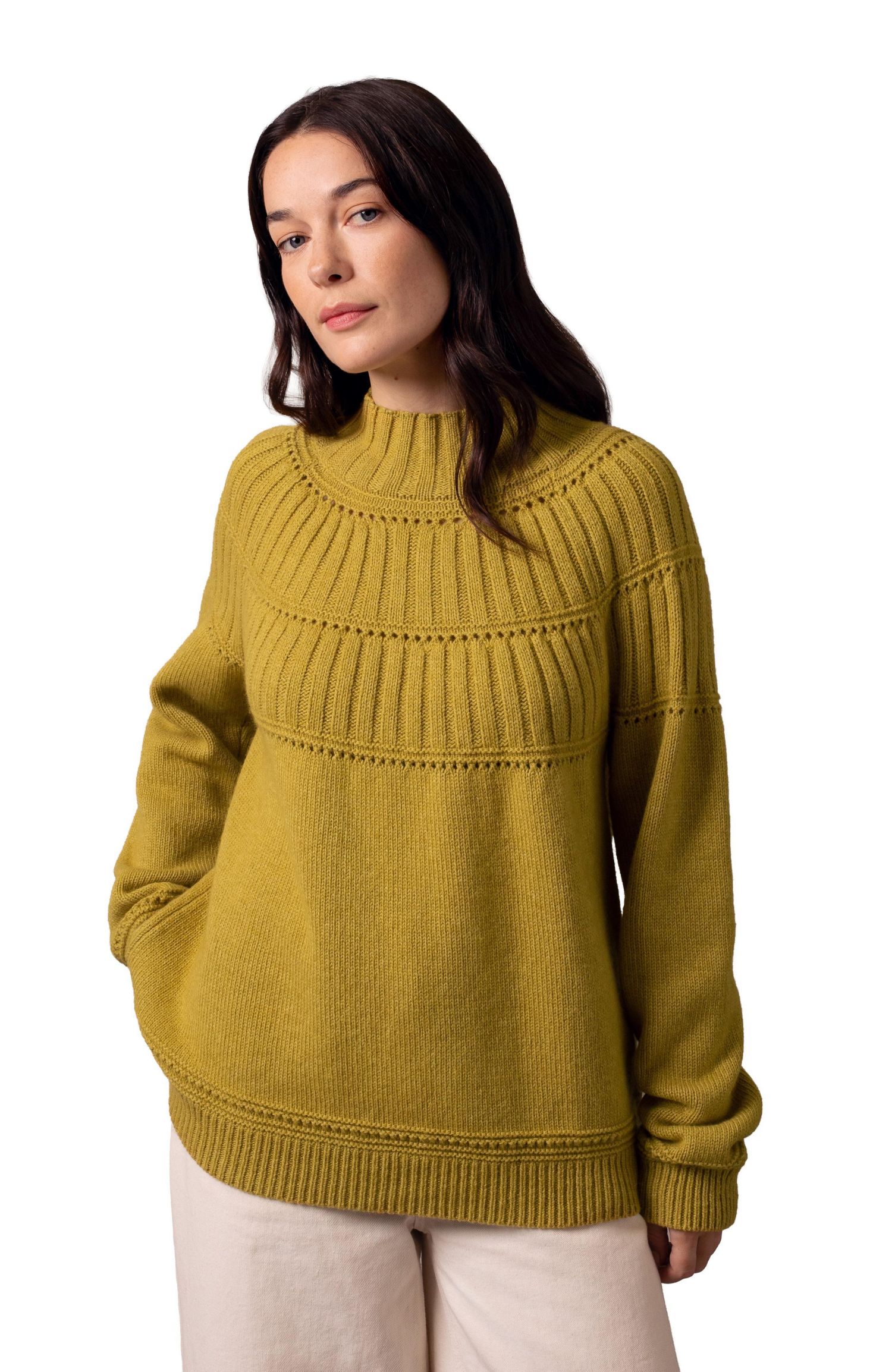Women's Textured Yoke Sweater