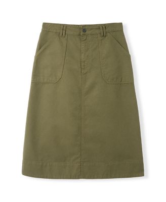 Women's Cotton Twill Midi Skirt