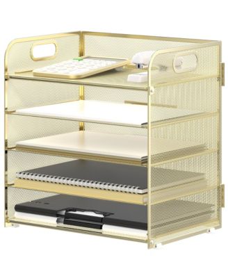 5-Tier Mesh Letter Tray Desk Organizer