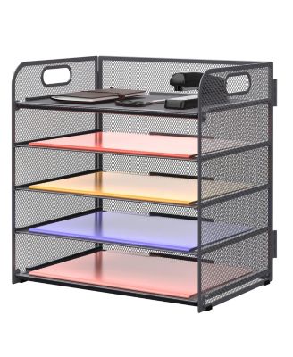 5-Tier Mesh Letter Tray Desk Organizer