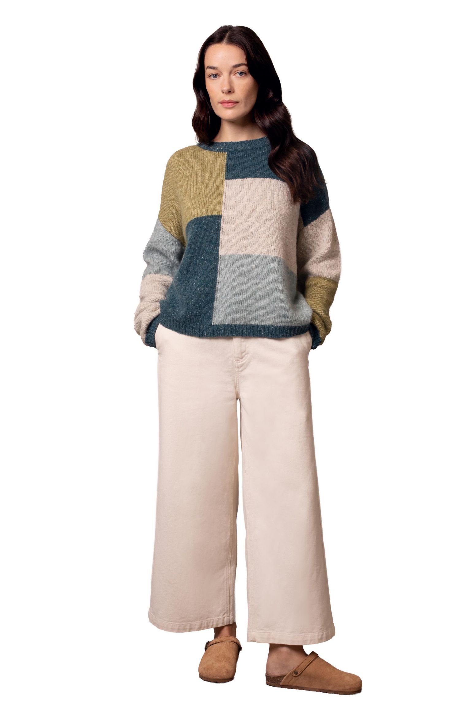 Women's Block Crew Neck Sweater