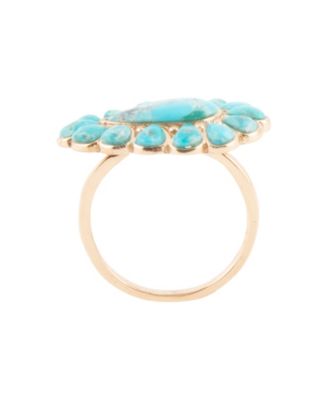 Durango Blue Turquoise Golden Statement Ring