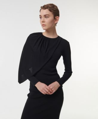 Women's Knitted Scarf Detail Top