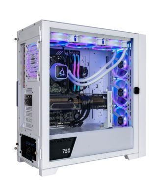 SET Liquid Cooled Gaming Desktop Computer, AMD Ryzen 9 9900X 4.4GHz, 32GB RAM, 2TB SSD, AMD Radeon RX 9070 XT 16GB, Windows 11 Home, White