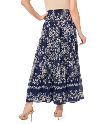 Women's Tiered Smock Waist Maxi Skirt