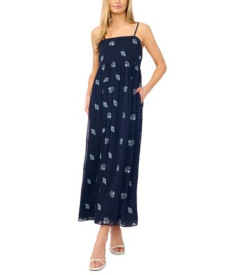 Women's Sleeveless Square Neck Midi Dress