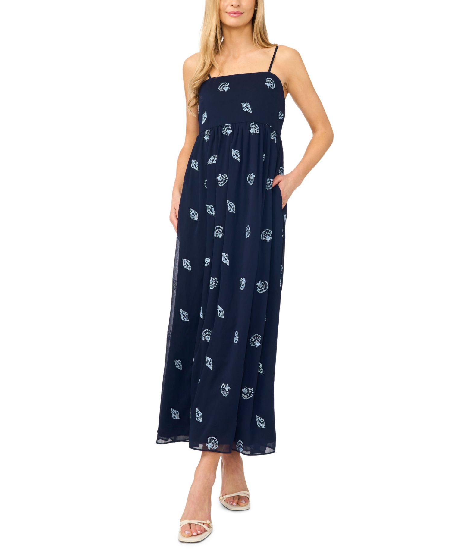 Women's Sleeveless Square Neck Midi Dress