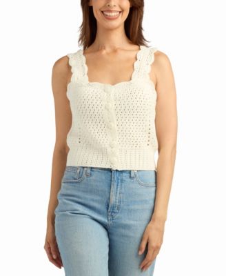 Women's Crochet Scallop Sweater Top