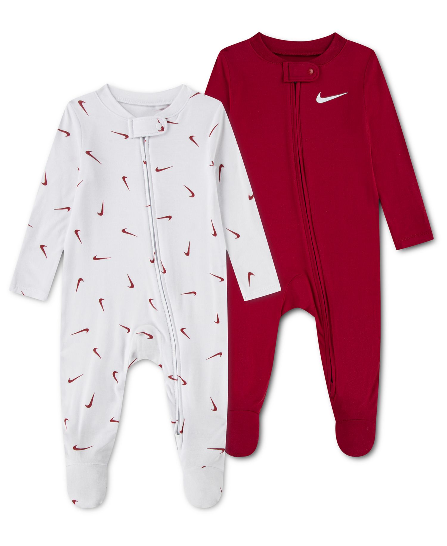 Baby Essentials Viscose Long-Sleeve Footed Coveralls, 2 Pack