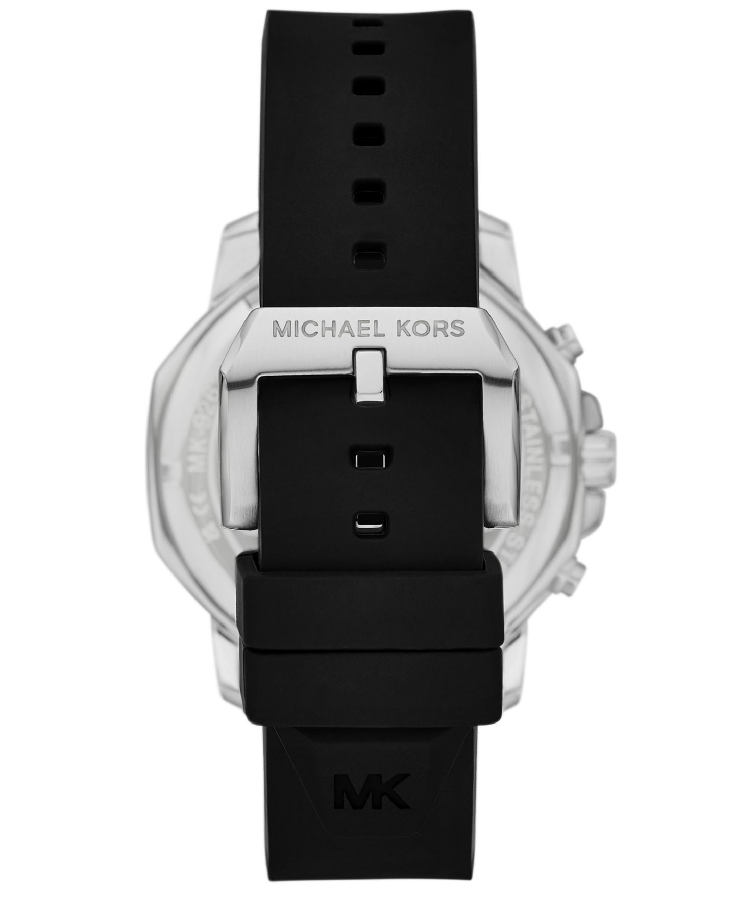 Мужские часы Michael Kors Prescott Quartz Chronograph Black Silicone Watch, 44mm — фото 3