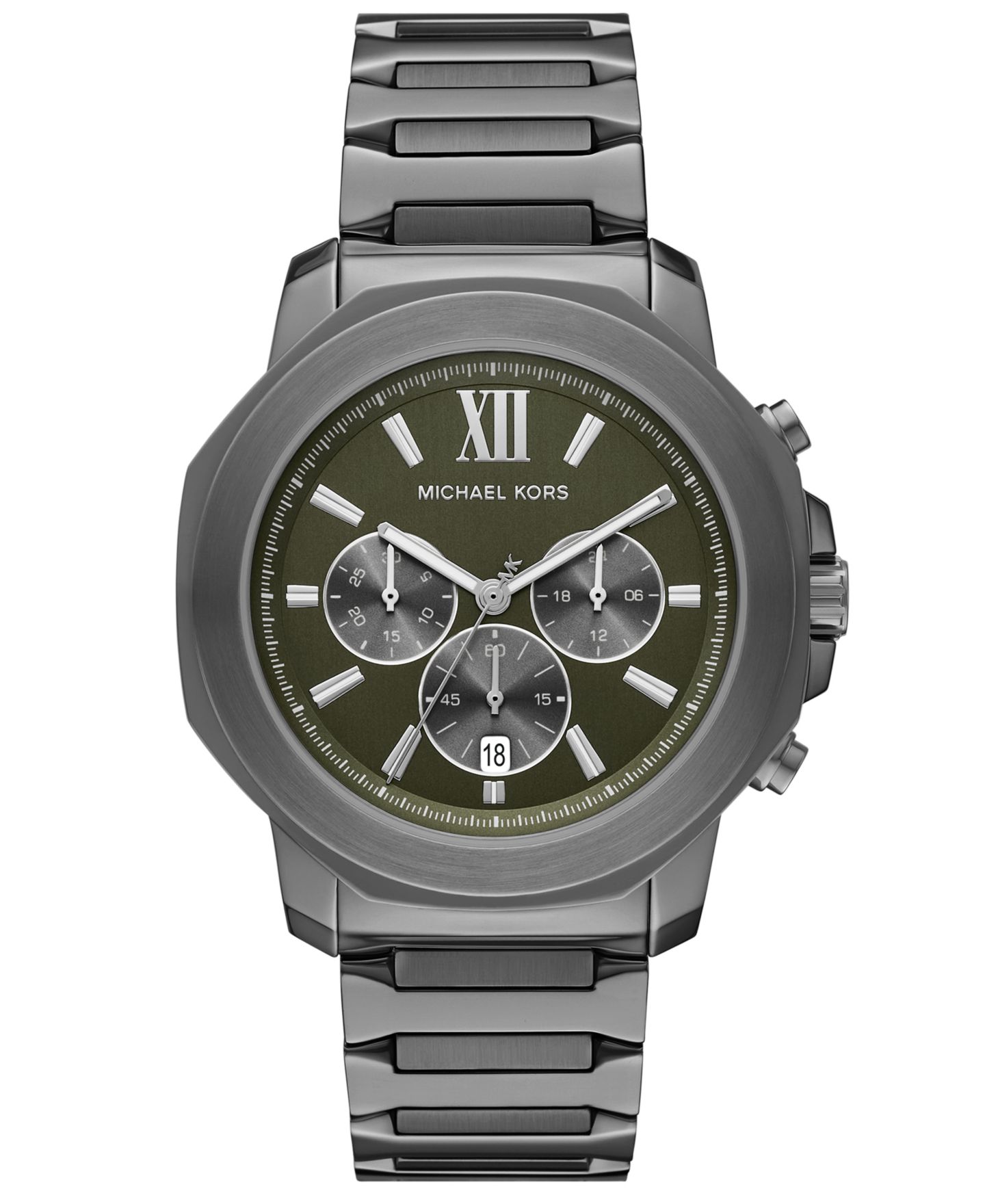 Мужские часы Michael Kors Prescott Quartz Chronograph Gunmetal Stainless Steel Watch 44mm — фото 1