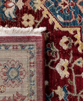 Chloe LRL1221B Beige and Red 8' X 10' Area Rug